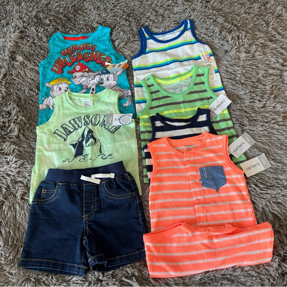 Carter's Kids Tank Tops - Green, Blue, Orange